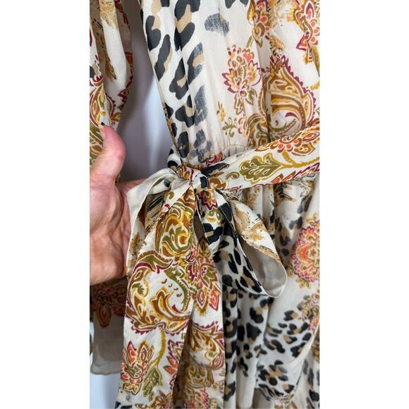 Une Ame boho high low wrap cheetah print dress size small ￼ - Picture 11 of 14